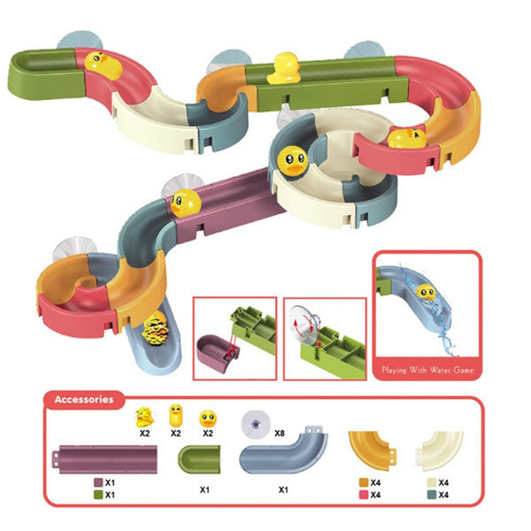 Baby Bath Toys DIY Marble Race Run Assembling Track Toys & Games 34-Pieces - DailySale