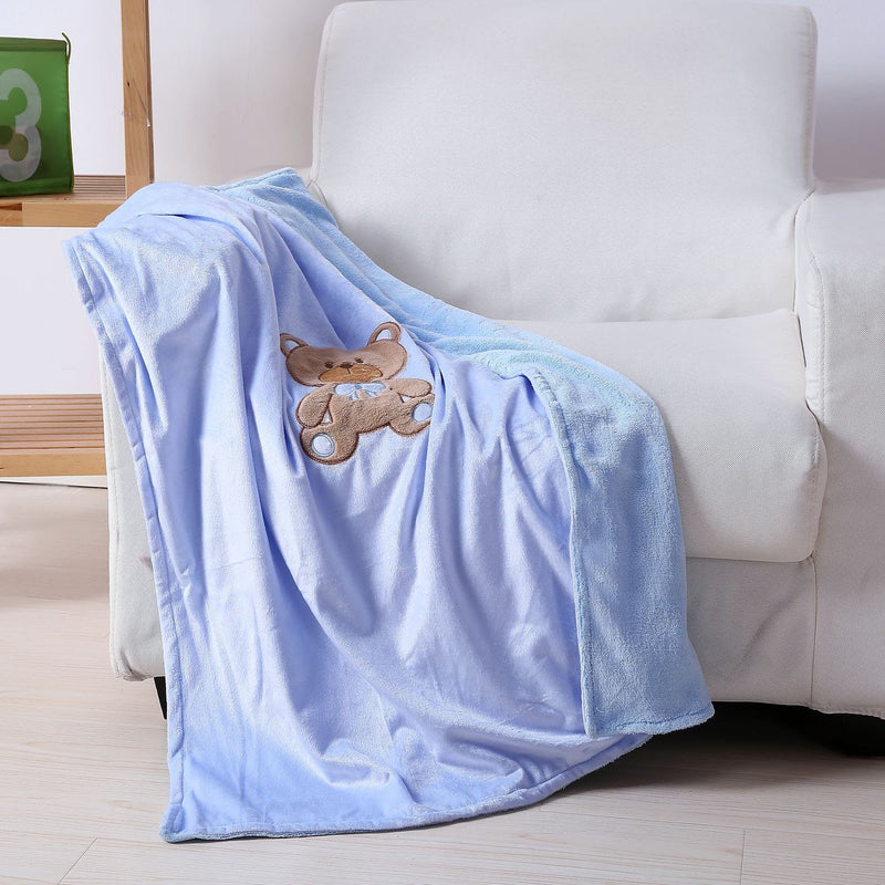 Baby Blanket Teddy Bear Bed & Bath Blue - DailySale