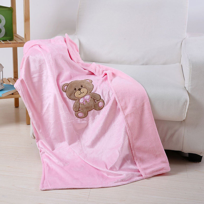 Baby Blanket Teddy Bear Bed & Bath Pink - DailySale