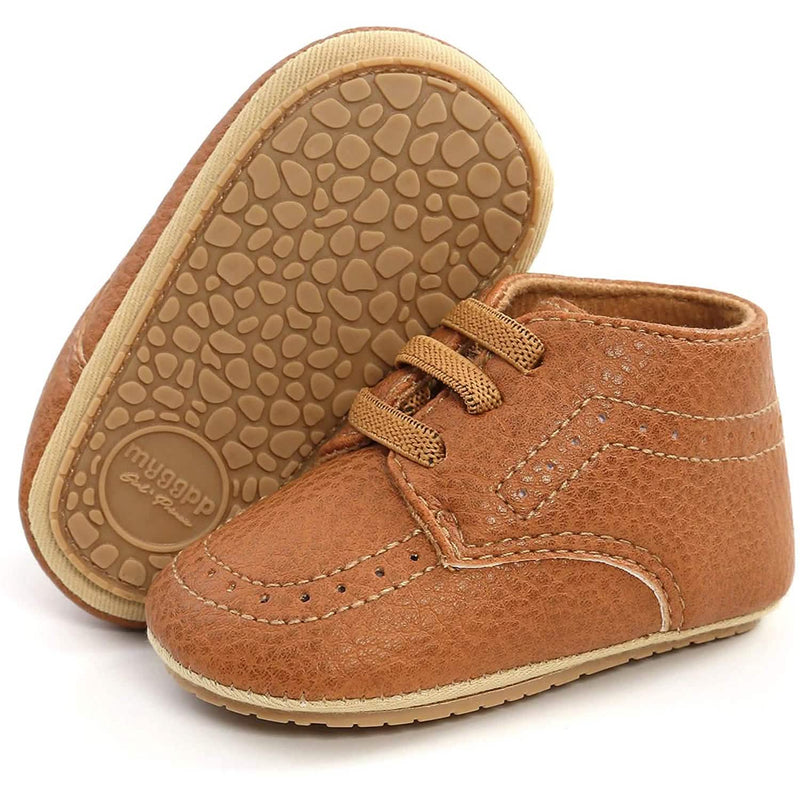 Baby Boy High Top Sneakers Baby Brown 0-6 - DailySale