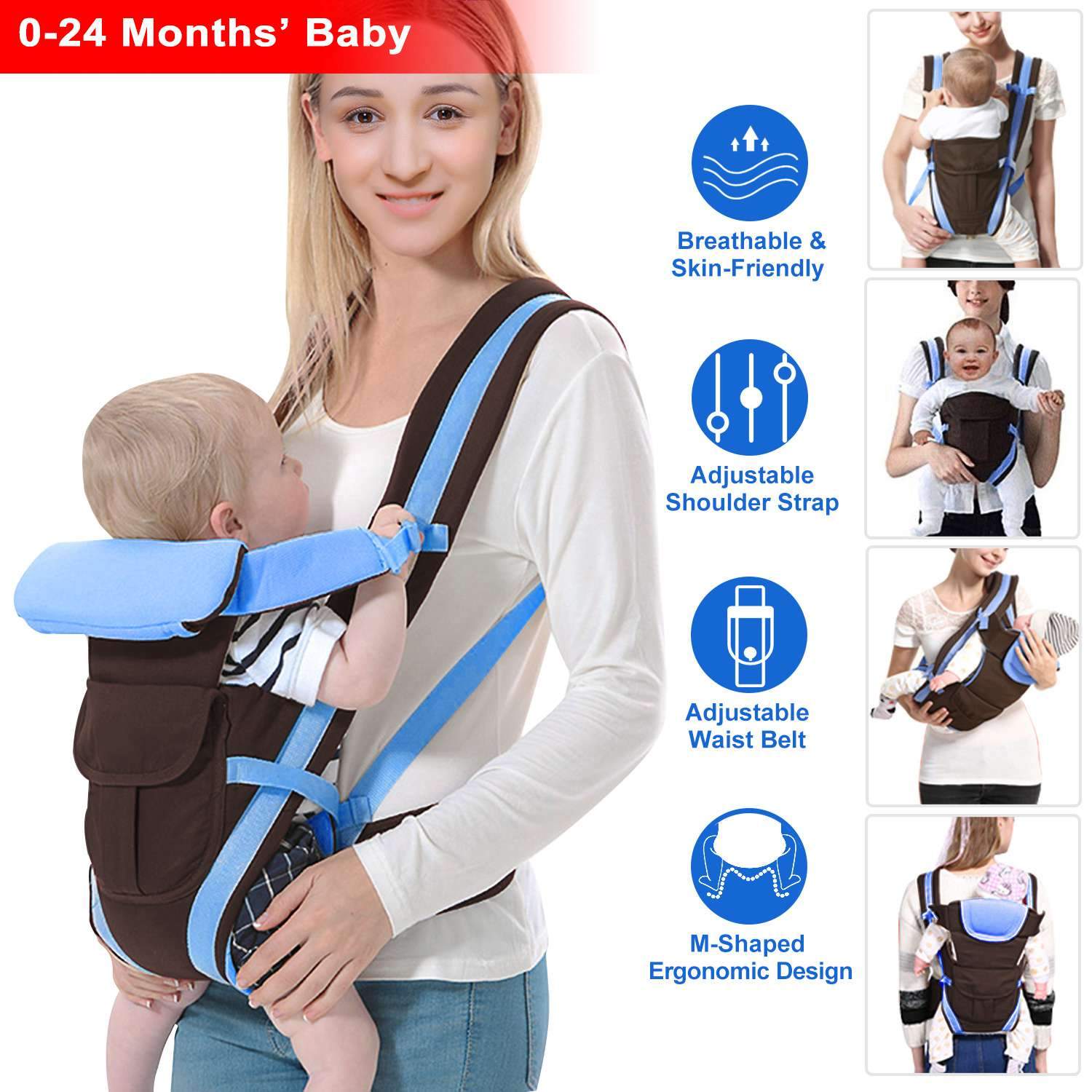 Baby Carrier Breathable Adjustable Wrap Baby - DailySale