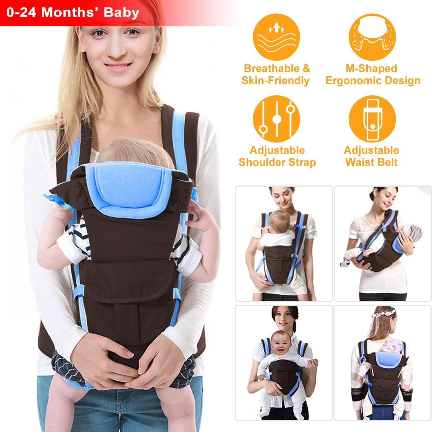 Baby Carrier Breathable Adjustable Wrap Baby - DailySale