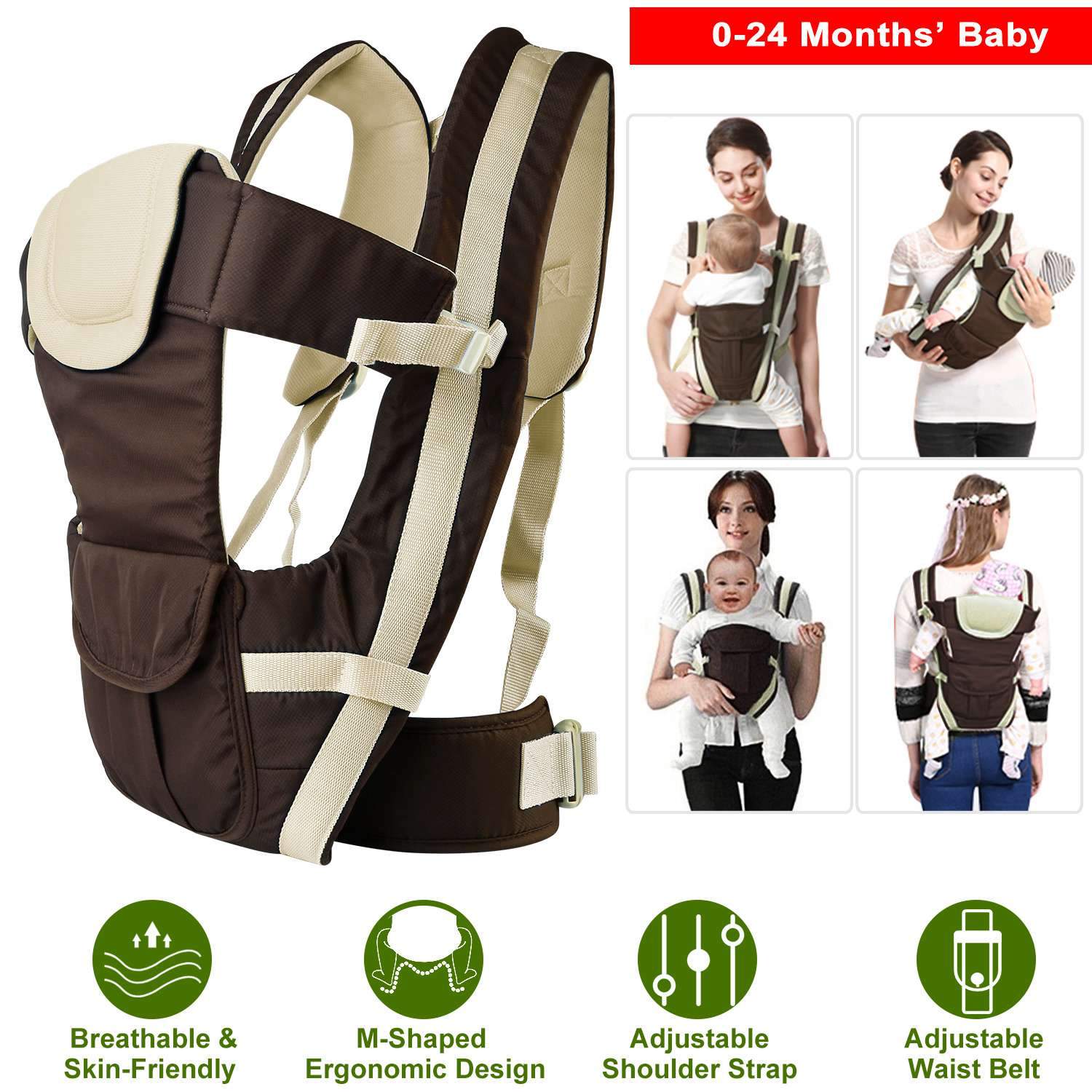 Baby Carrier Breathable Adjustable Wrap Baby - DailySale