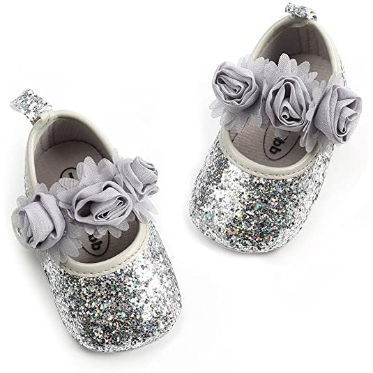 Baby Girls Flat Shoes Baby Silver 0-6 - DailySale