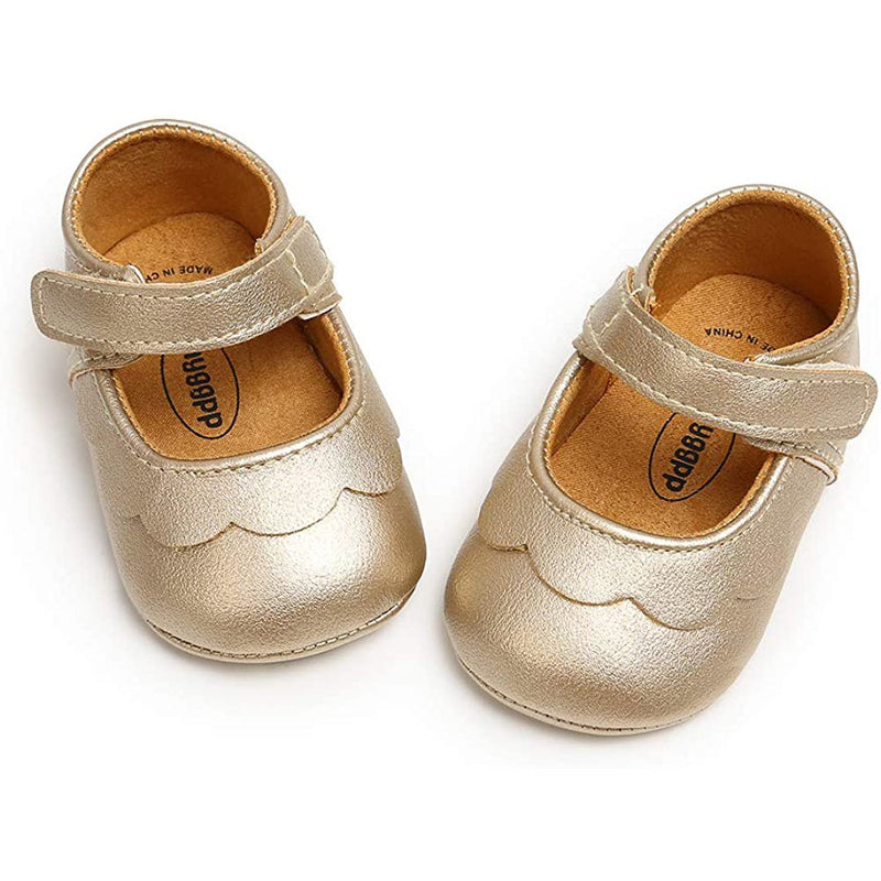 Baby Girls Mary Jane Flats Non-Slip Toddler First Walkers Princess Dress Shoes