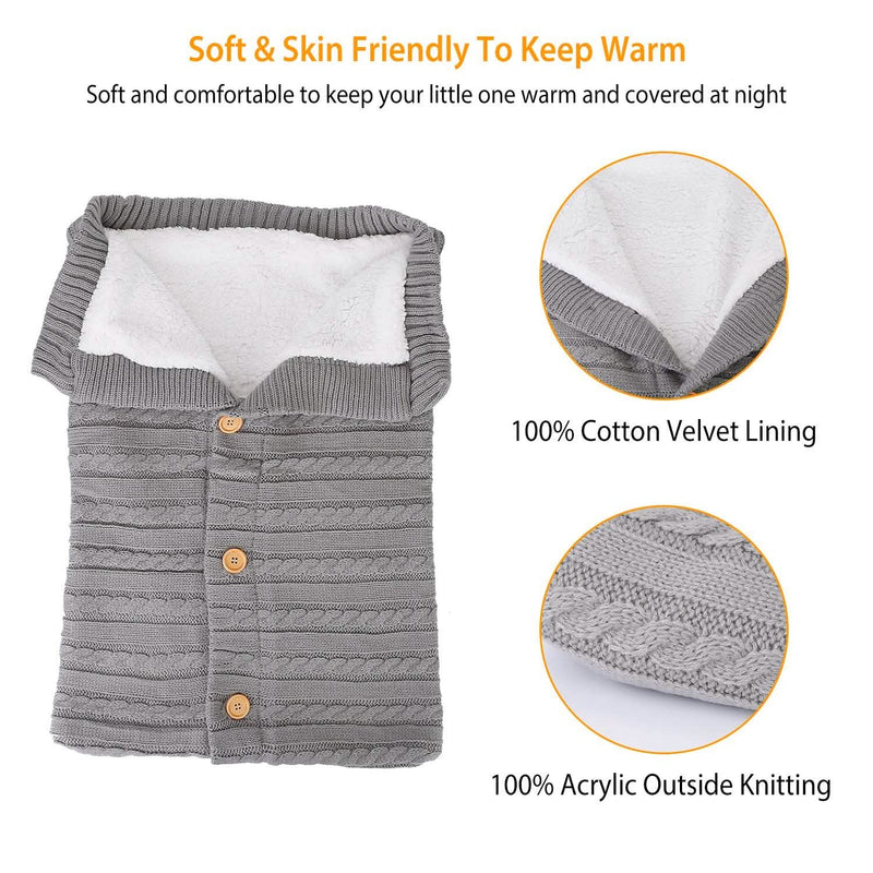 Baby Knit Swaddle Blanket Wrap with Buttons Baby - DailySale