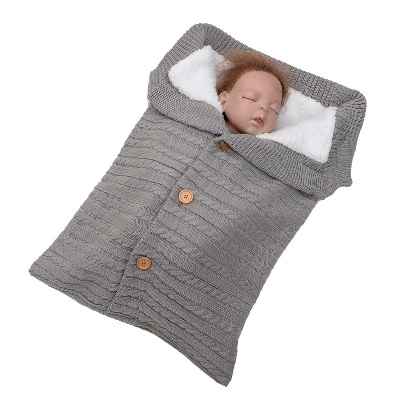 Baby Knit Swaddle Blanket Wrap with Buttons Baby - DailySale