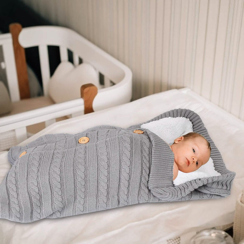 Baby Knit Swaddle Blanket Wrap with Buttons Baby - DailySale
