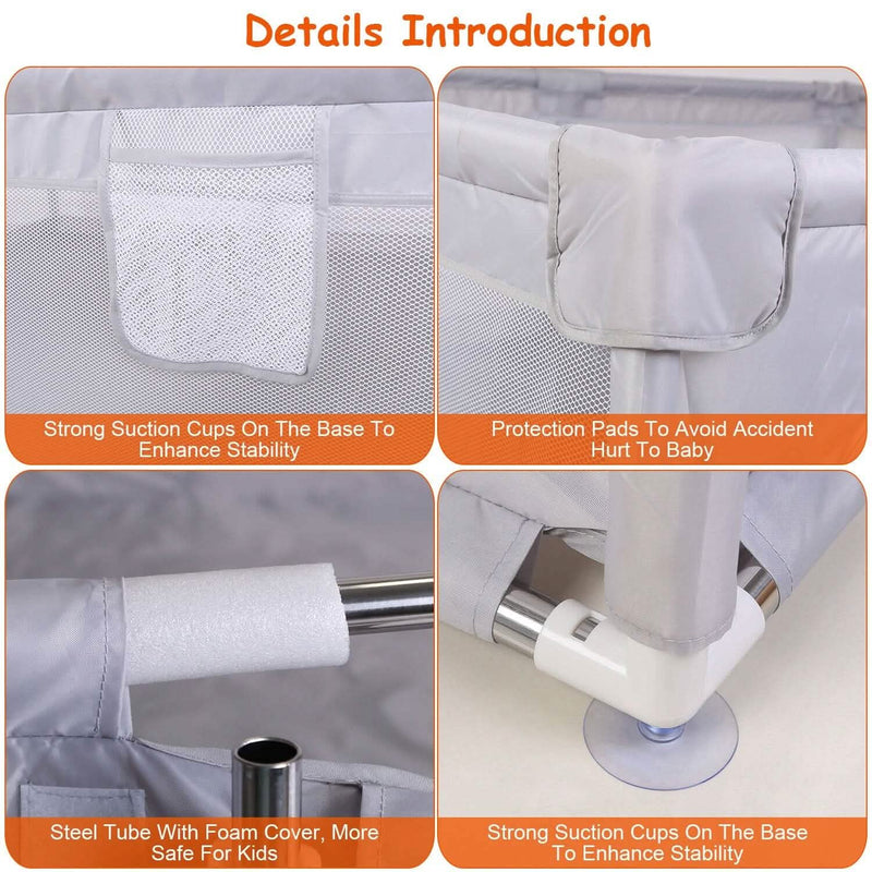 Baby Playpen with Anti-Suction Base Zipper Door Baby - DailySale