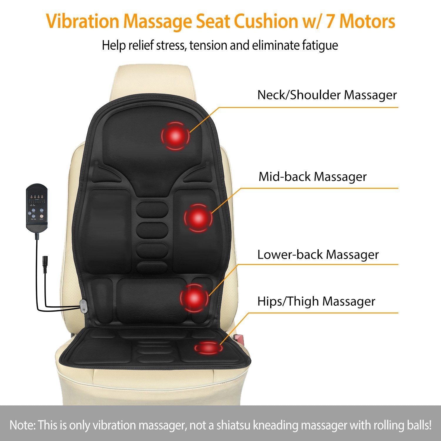 Back Massager Cushion Electric Massage Car Seat Automotive - DailySale