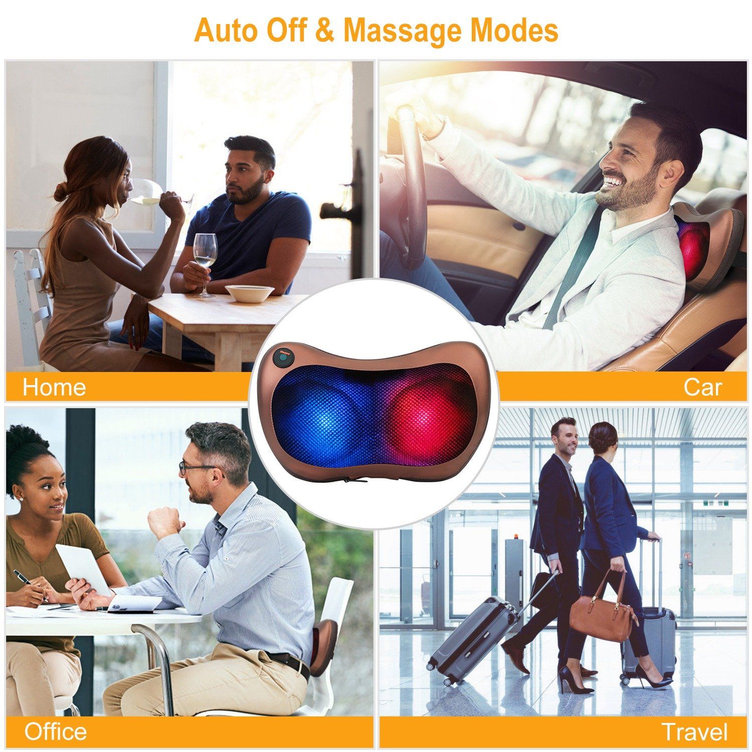 Back Neck and Shoulder Massage Pillow Wellness - DailySale