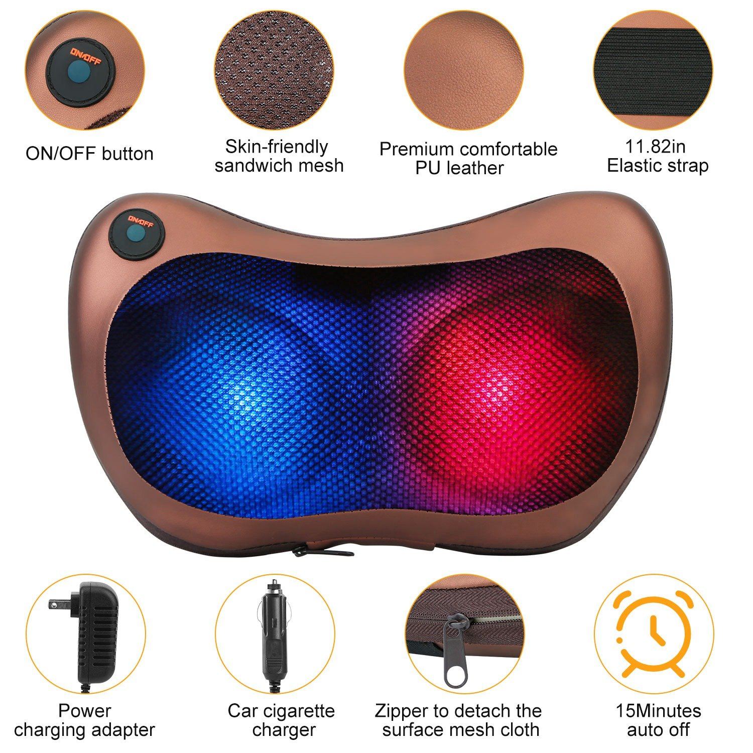 Back Neck and Shoulder Massage Pillow Wellness - DailySale