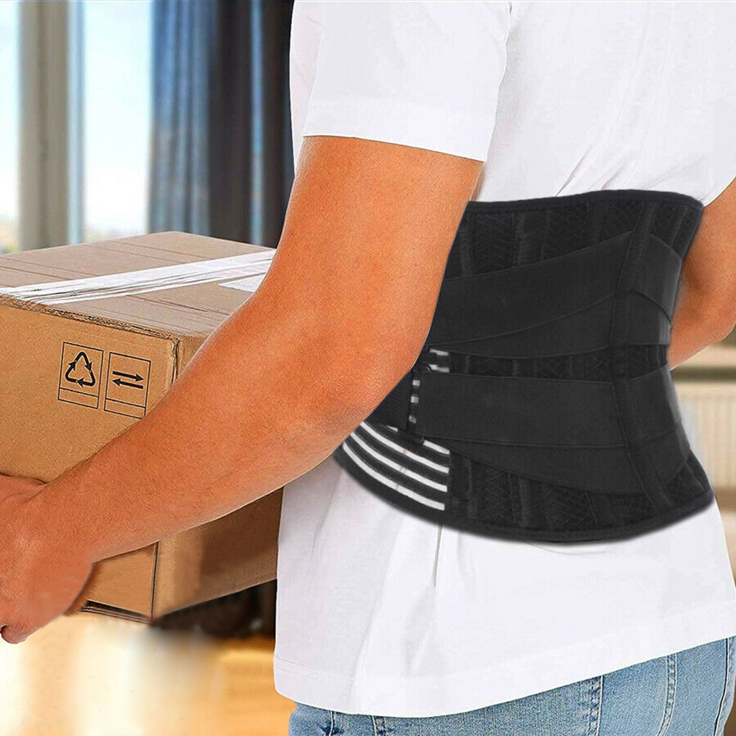 Back Support Brace Breathable Mesh Lumbar Support Belt Wellness - DailySale