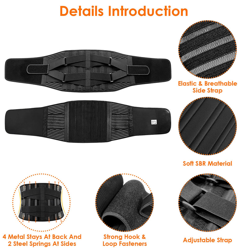 Back Support Brace Breathable Mesh Lumbar Support Belt Wellness - DailySale