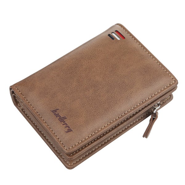 Baellerry Men's Zipper Short Fashion Wallet Bags & Travel Khaki - DailySale