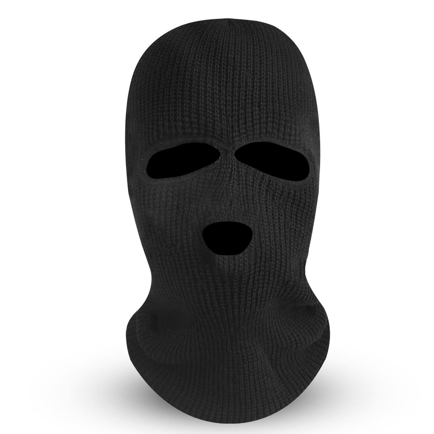 Balaclava Face Mask 3-Hole Knitted Windproof Ski Mask Full Face Cover Sports & Outdoors - DailySale