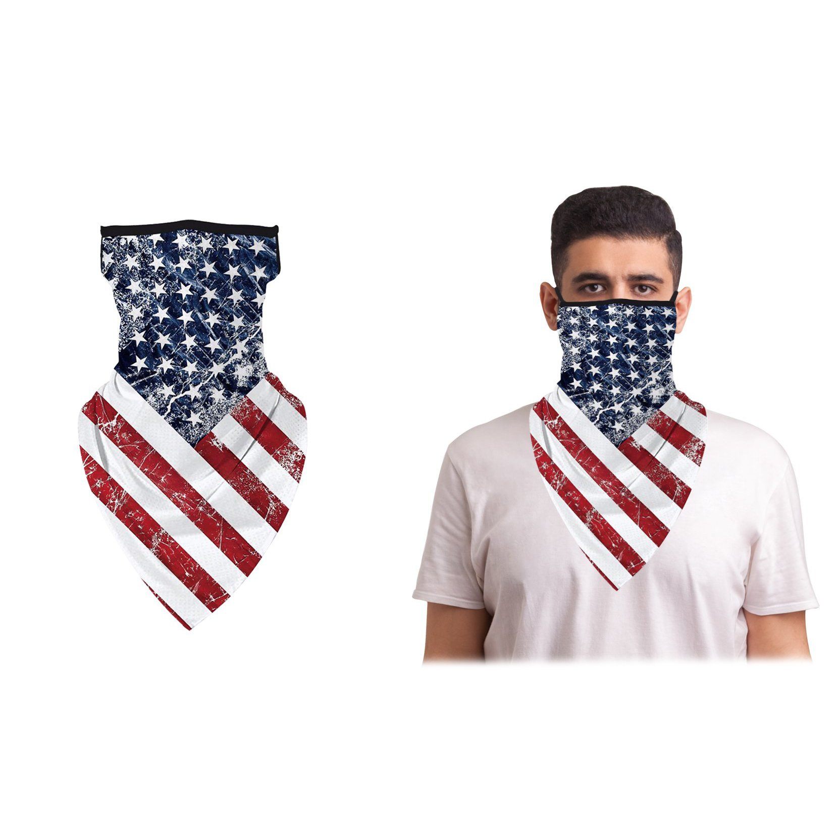 Balaclava Face Mask Neck Gaiter with Earloop for Men and Women Face Masks & PPE USA Flag - DailySale