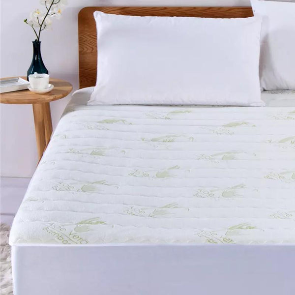 Bamboo Aloe Vera Hypoallergenic Quilted Mattress Pad Bedding Twin - DailySale