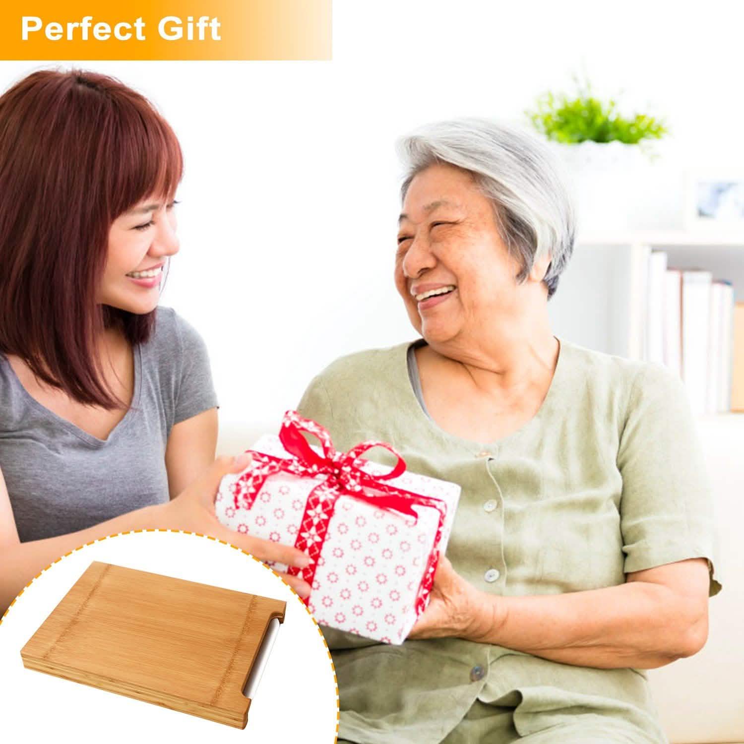 Bamboo Cutting Board with Sliding Draw Tray Kitchen & Dining - DailySale