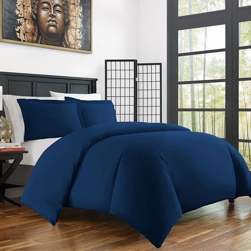 Bamboo Duvet Cover Set - Hypoallergenic - Assorted Sizes and Colors Linen & Bedding Twin/Twin XL Navy - DailySale