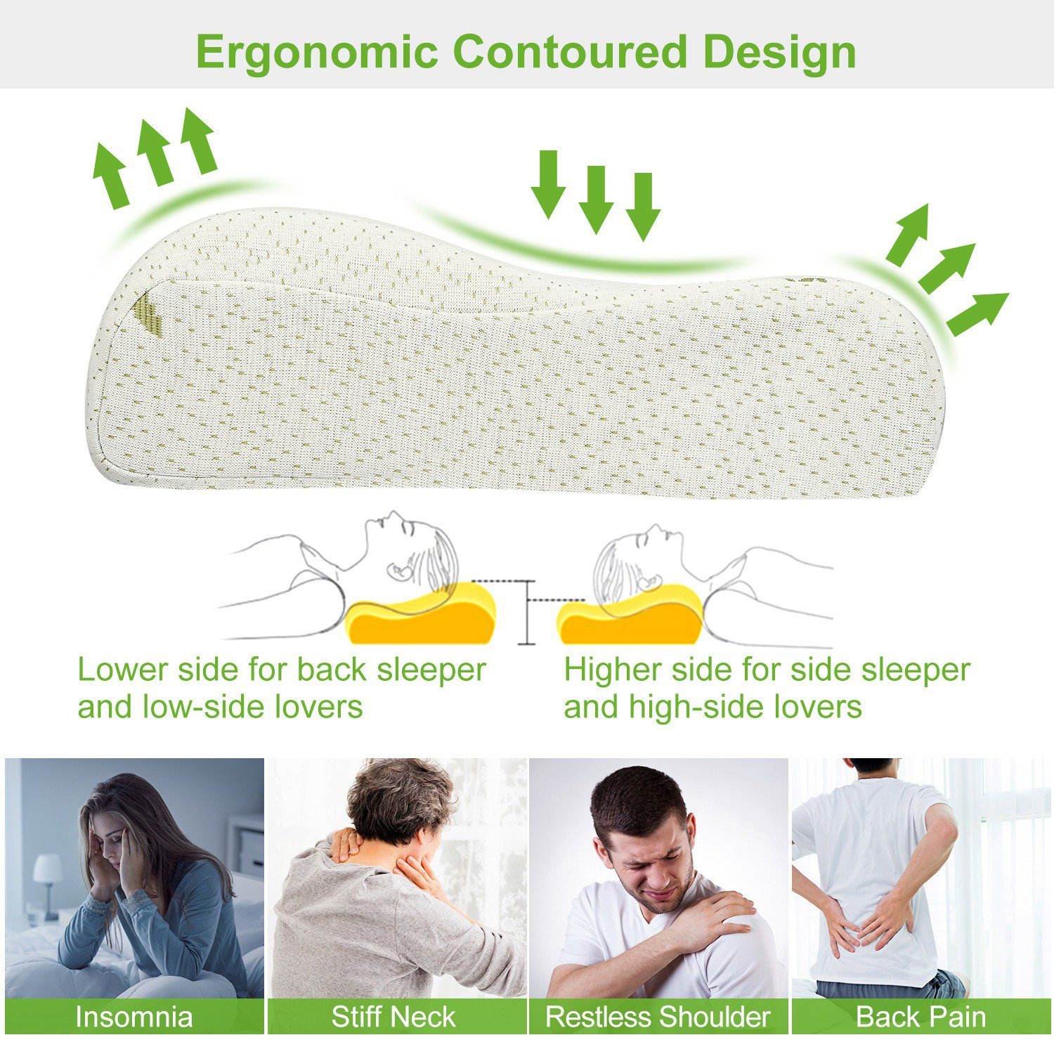 Bamboo Memory Foam Sleep Pillow Bedding - DailySale