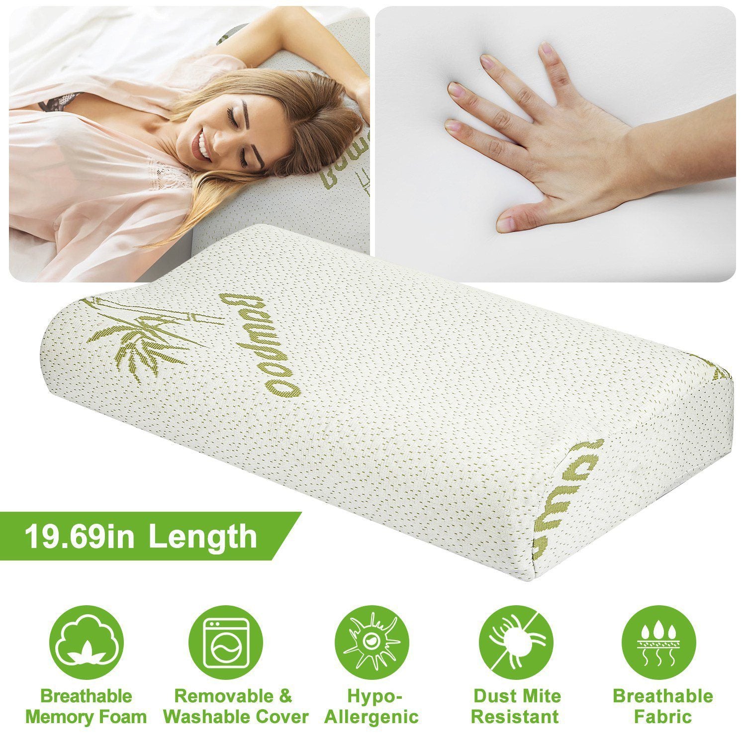 Bamboo Memory Foam Sleep Pillow Bedding - DailySale