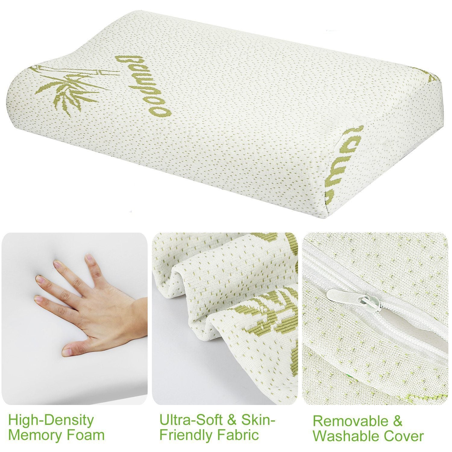 Bamboo Memory Foam Sleep Pillow Bedding - DailySale