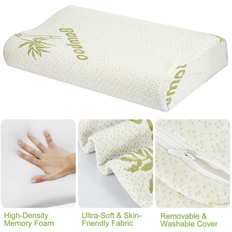 Bamboo Memory Foam Sleep Pillow Bedding - DailySale