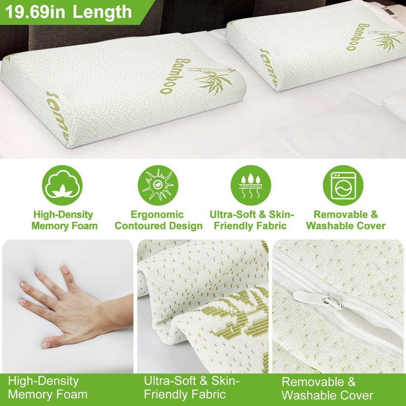 Bamboo Memory Foam Sleep Pillow Bedding - DailySale