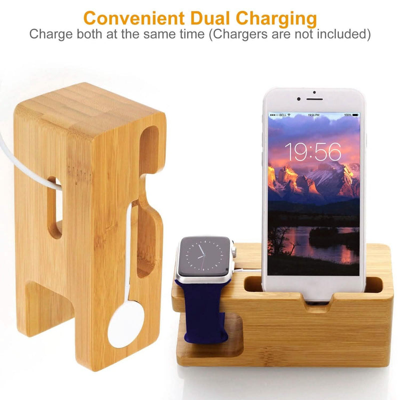 Bamboo Wood Charging Stand for Apple Watch Mobile Accessories - DailySale
