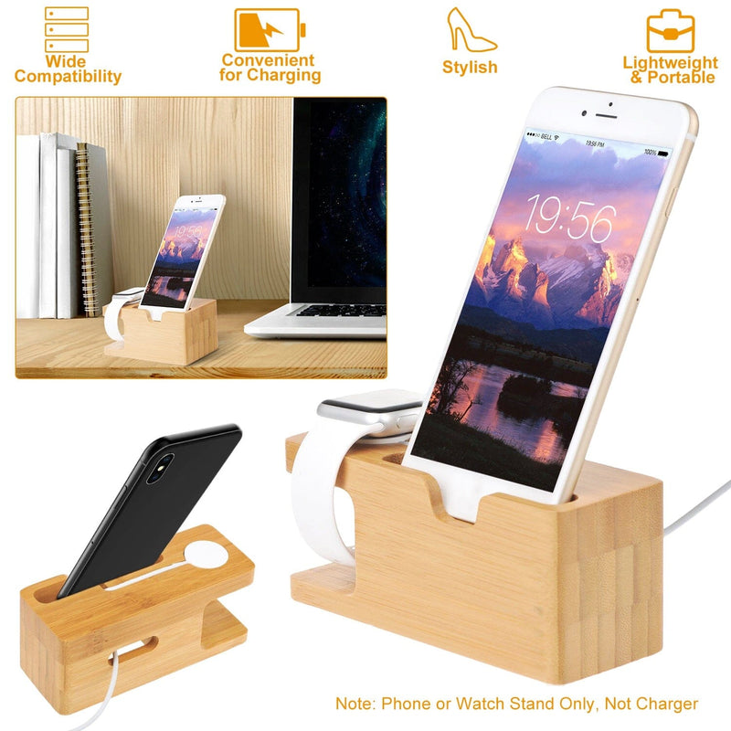Bamboo Wood Charging Stand for Apple Watch Mobile Accessories - DailySale