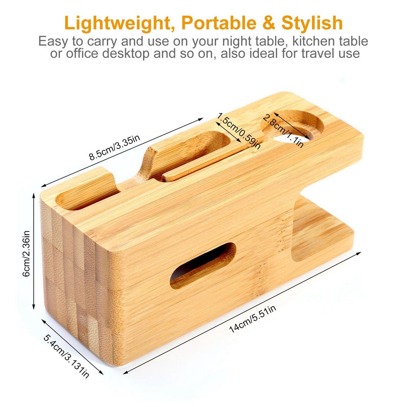 Bamboo Wood Charging Stand for Apple Watch Mobile Accessories - DailySale