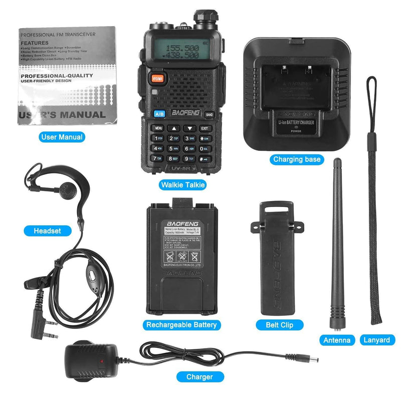BaoFeng UV-5R 5W Walkie Talkie Sports & Outdoors - DailySale
