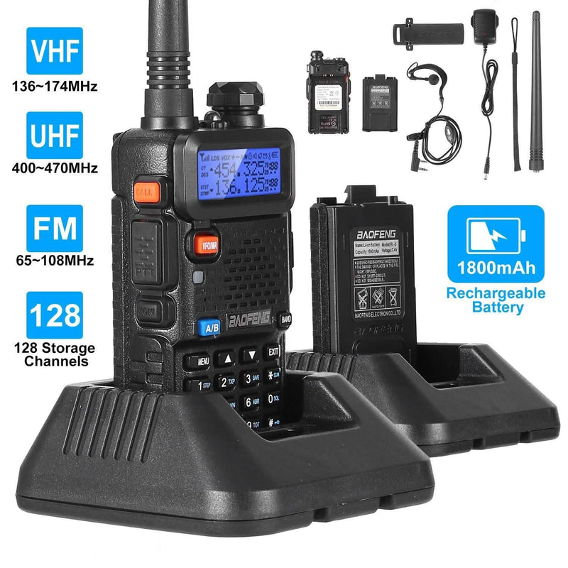 BaoFeng UV-5R 5W Walkie Talkie Sports & Outdoors - DailySale