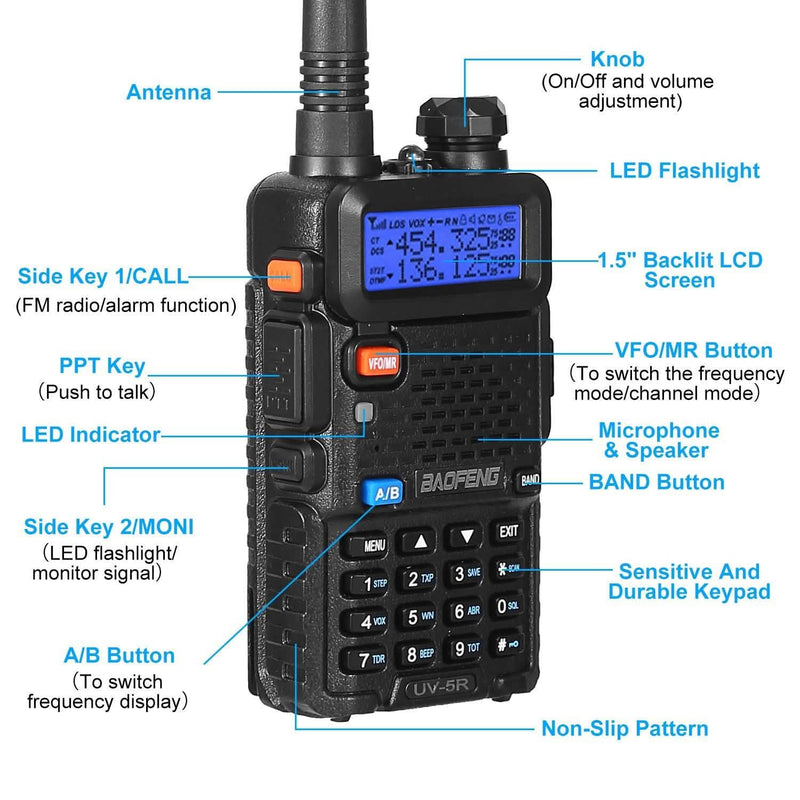 BaoFeng UV-5R 5W Walkie Talkie Sports & Outdoors - DailySale
