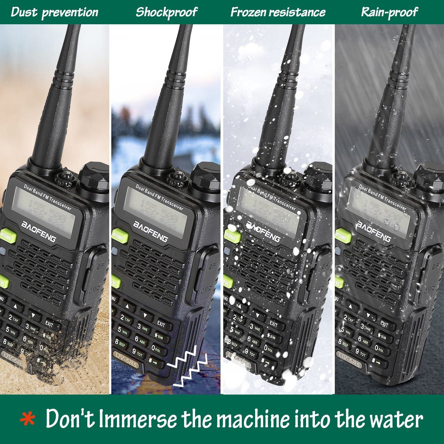 BAOFENG UV-5R5 VHF/UHF Dual Band Two Way Ham Radio Transceiver Walkie Talkie Tactical - DailySale