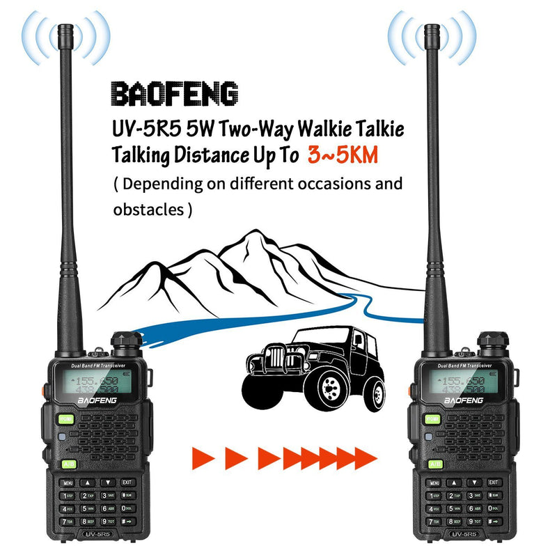 BAOFENG UV-5R5 VHF/UHF Dual Band Two Way Ham Radio Transceiver Walkie Talkie Tactical - DailySale