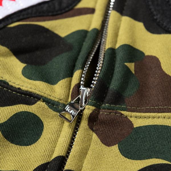 Bape Camouflage Thin Hooded Zipper Jacket Shark Jacket Men's Outerwear - DailySale