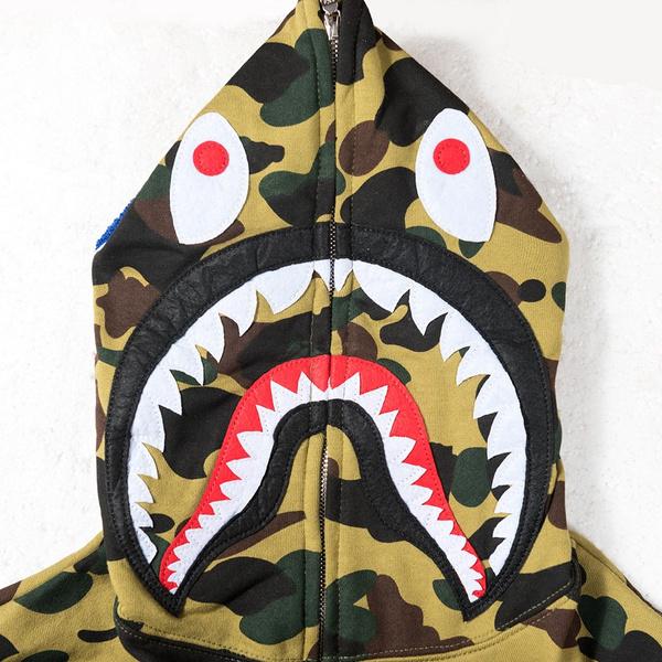 Bape Camouflage Thin Hooded Zipper Jacket Shark Jacket Men's Outerwear - DailySale