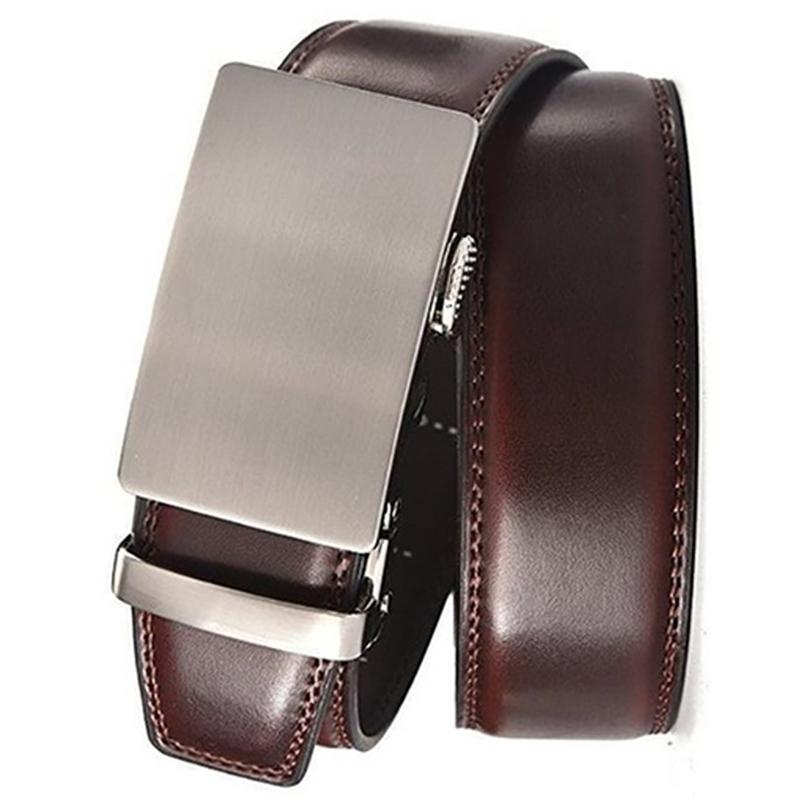 Barbados Men's Solid Buckle Leather Belt with Automatic Ratchet Men's Apparel 30 36 No. 5 - DailySale