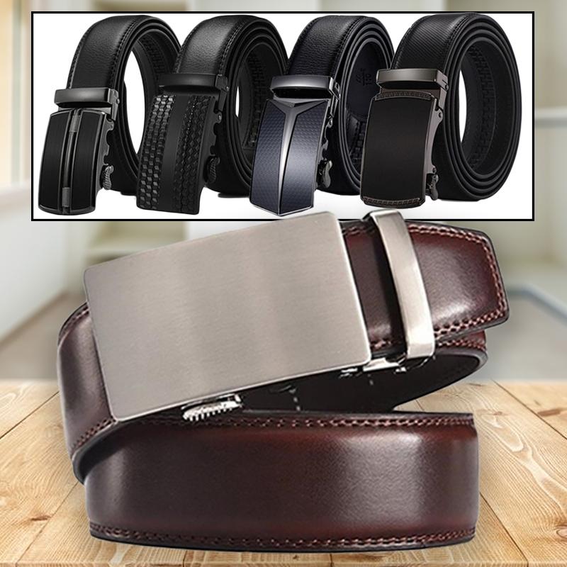Barbados Men's Solid Buckle Leather Belt with Automatic Ratchet Men's Apparel - DailySale