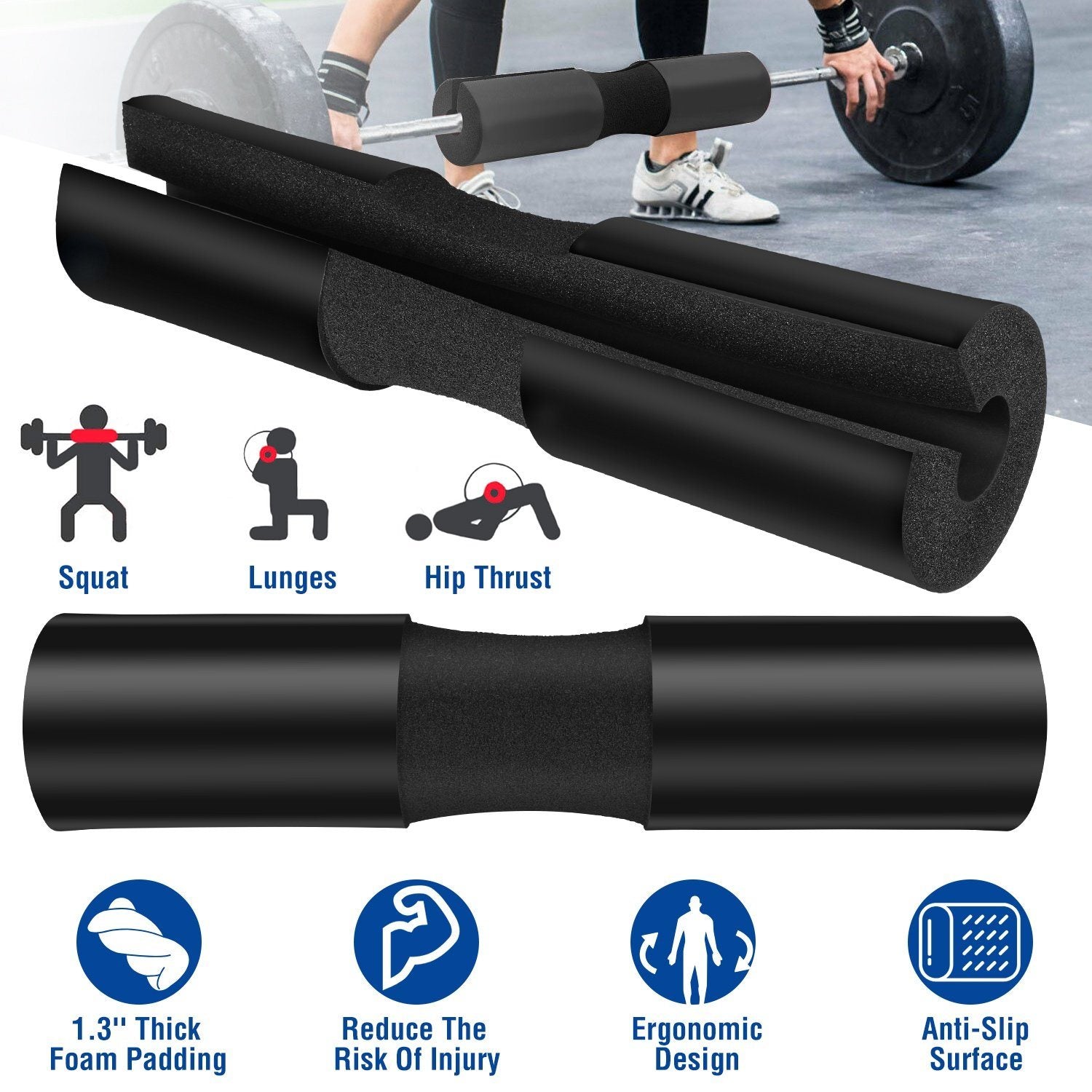 Barbell Pad Support Squat Bar Foam Cover Fitness - DailySale