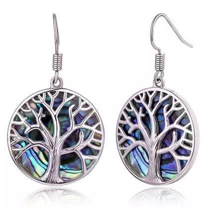BARZEL Tree Of Life Drop Earrings with Abalone Pearl Earrings - DailySale