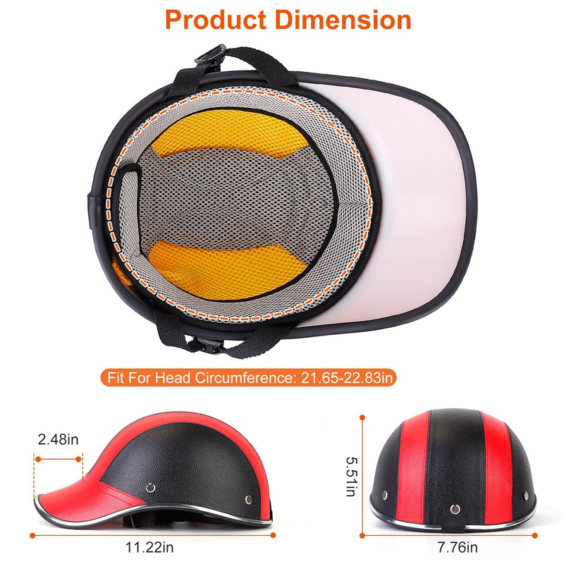 Baseball Cap Anti-UV Cycling Motorcycle Hat Leather Helmet Sports & Outdoors - DailySale