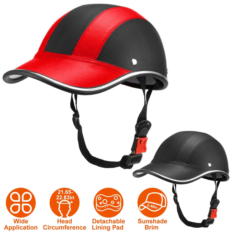 Baseball Cap Anti-UV Cycling Motorcycle Hat Leather Helmet Sports & Outdoors - DailySale