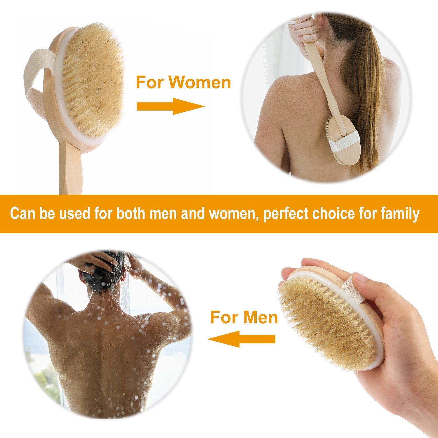 Bath Brush 15" Shower Body Back Scrubber Bath - DailySale