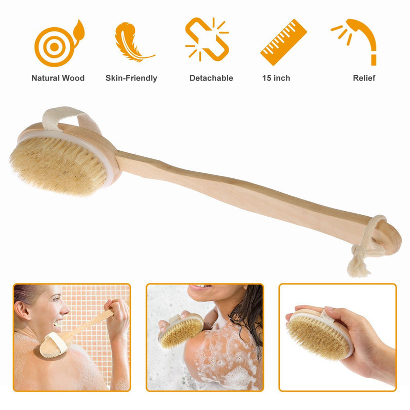 Bath Brush 15" Shower Body Back Scrubber Bath - DailySale