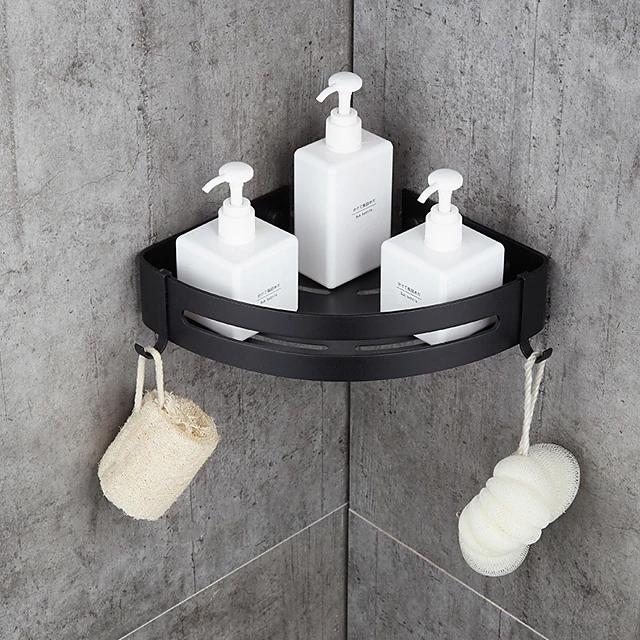 Bathroom Shelf Space Aluminum Wall Mount Triangle Shower Corner Storage Rack Bath - DailySale