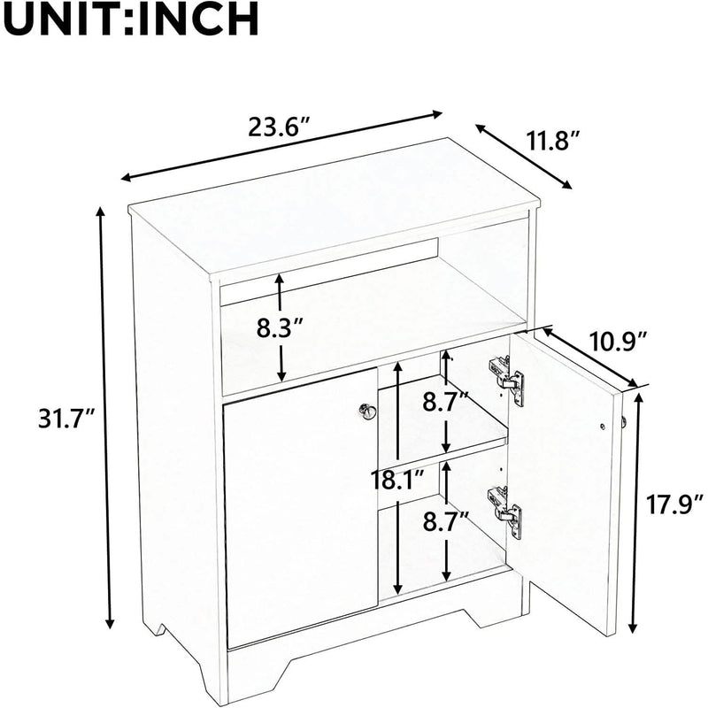 Bathroom Storage Cabinet with Two Doors and Adjustable Shelves Closet & Storage - DailySale
