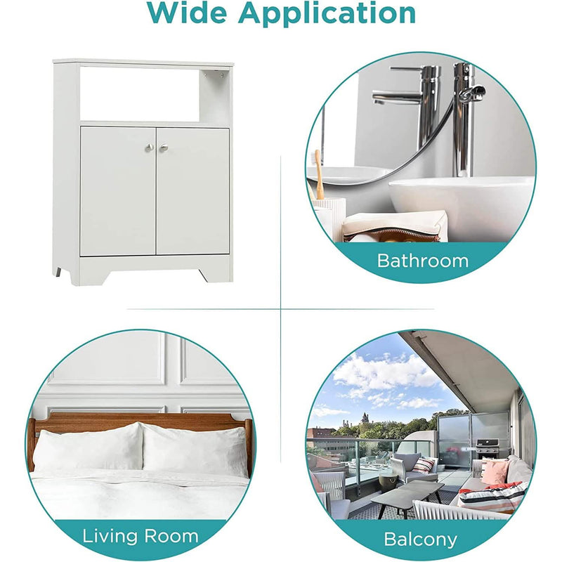 Bathroom Storage Cabinet with Two Doors and Adjustable Shelves Closet & Storage - DailySale